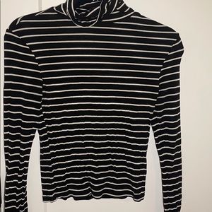 Black and white turtleneck